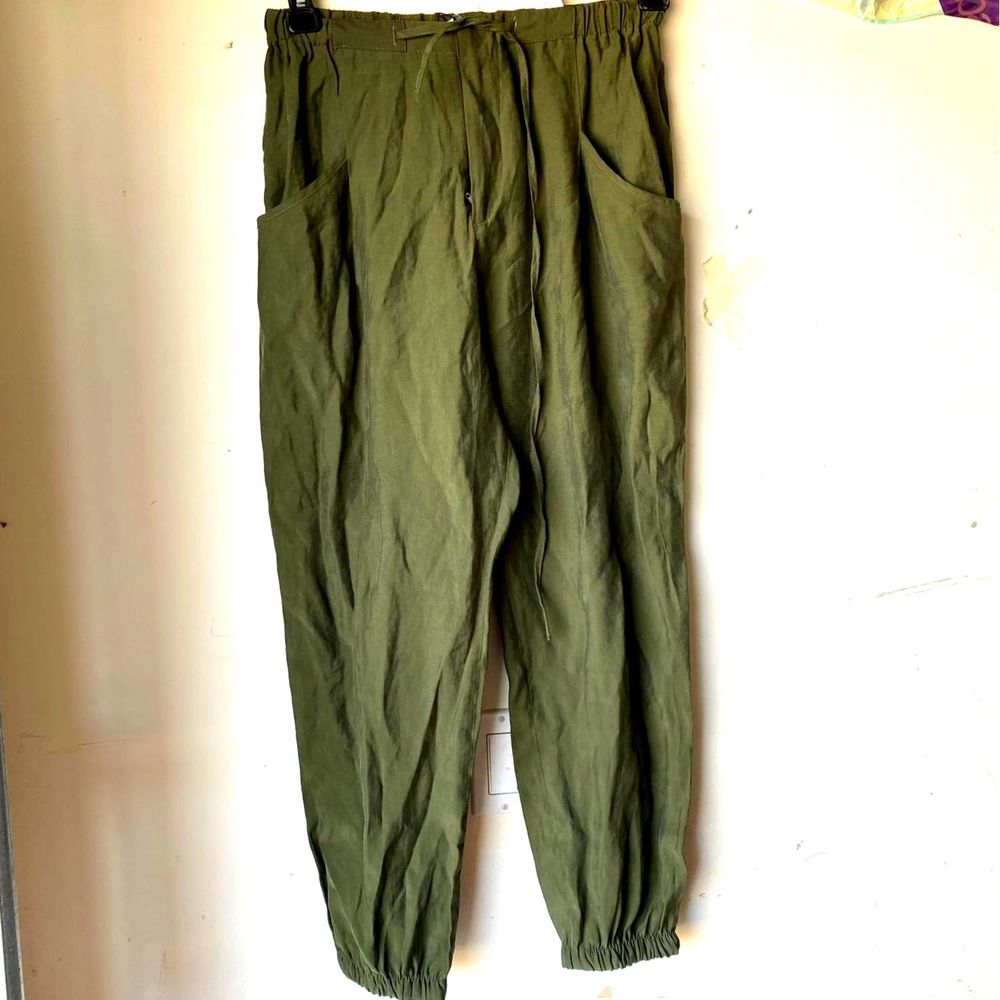 Zara green tie waist pants green ref 8527/042 n